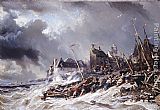 Eugene Isabey Hurricane before Saint Malo painting